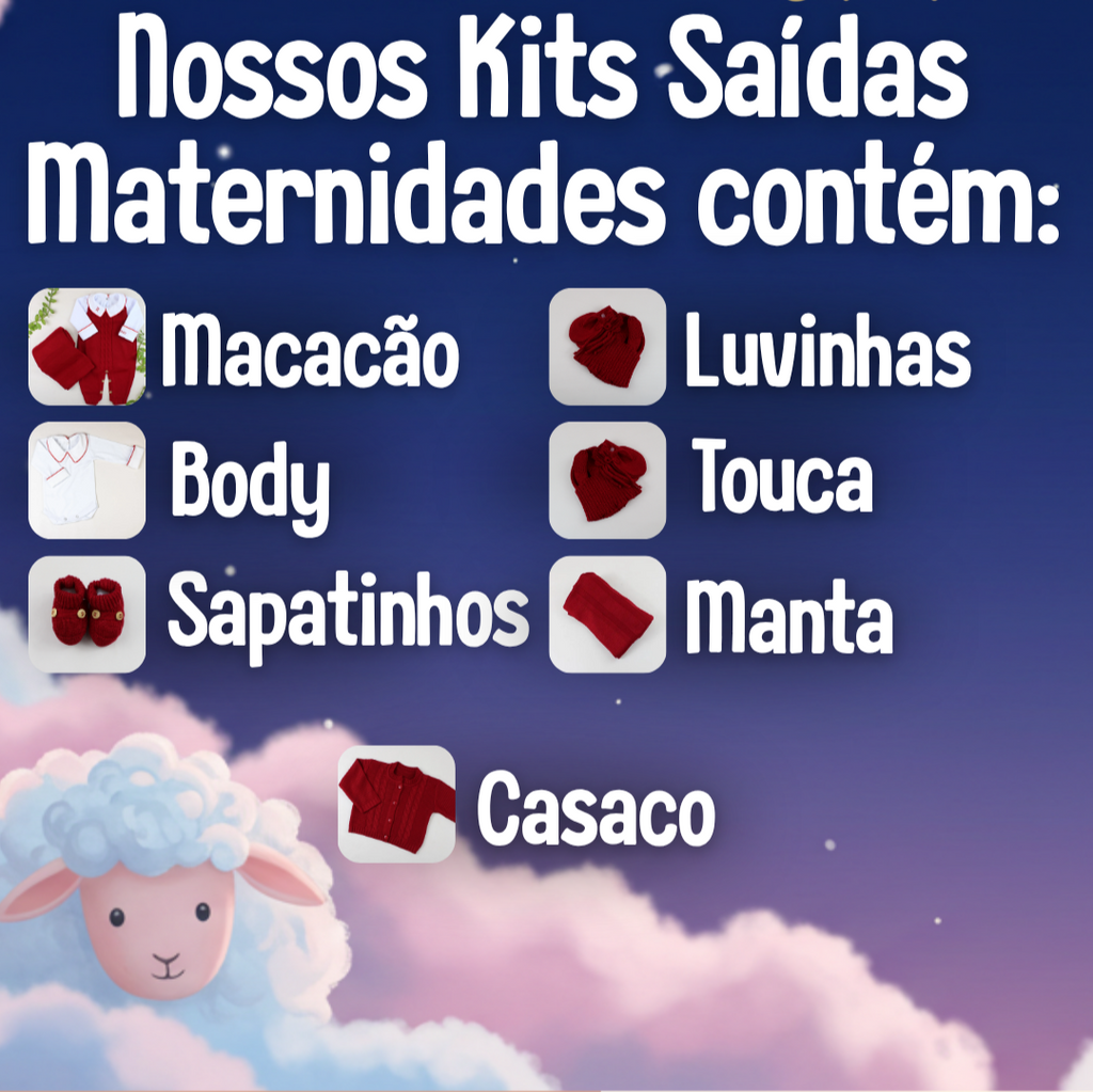 Saída De Maternidade Feminina Bebê Tricô Laura 7 peças - ACOMPANHA BODY PERSONALIZADO                                                                        Rosê