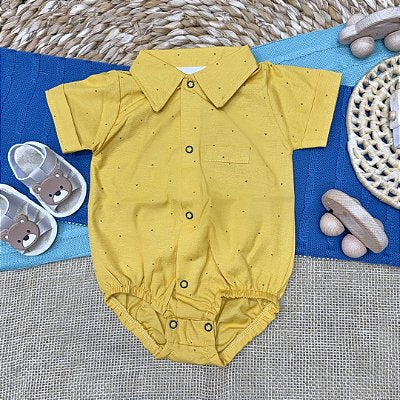 Kit 2 Body Camisa de Tecido Manga Curta