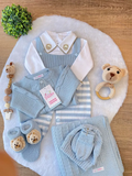 Kit Saída Maternidade Vicente Azul Bebê Leão